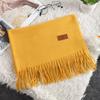 Korean Style Women's Winter Red Tassel Scarf - Imitation Cashmere Warm Gift