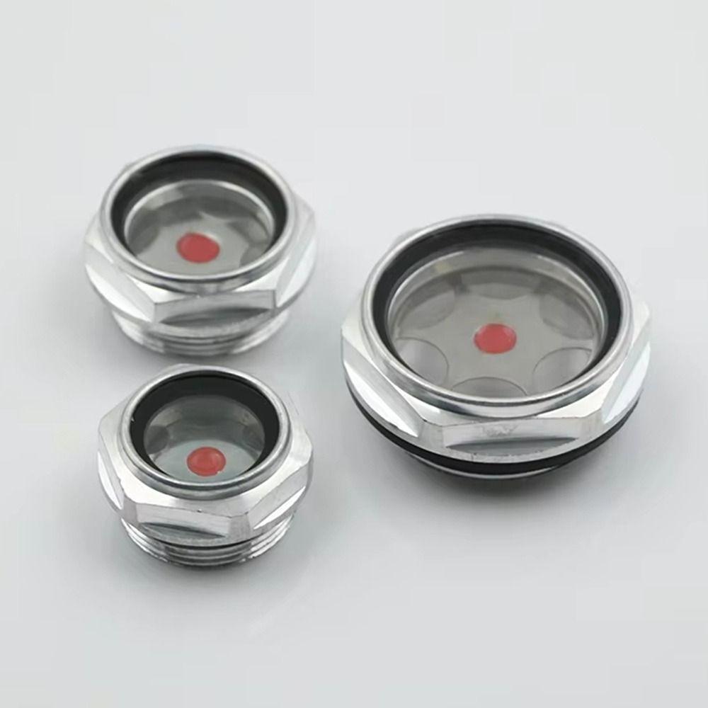 1Pcs G1/4 G3/8 G1/2 G3/4 Oil Sight Window Male Thread G1 G1-1/4 G1-1/2 BSP NPT Oil Level Sight Glass Aluminum Tempered Glass