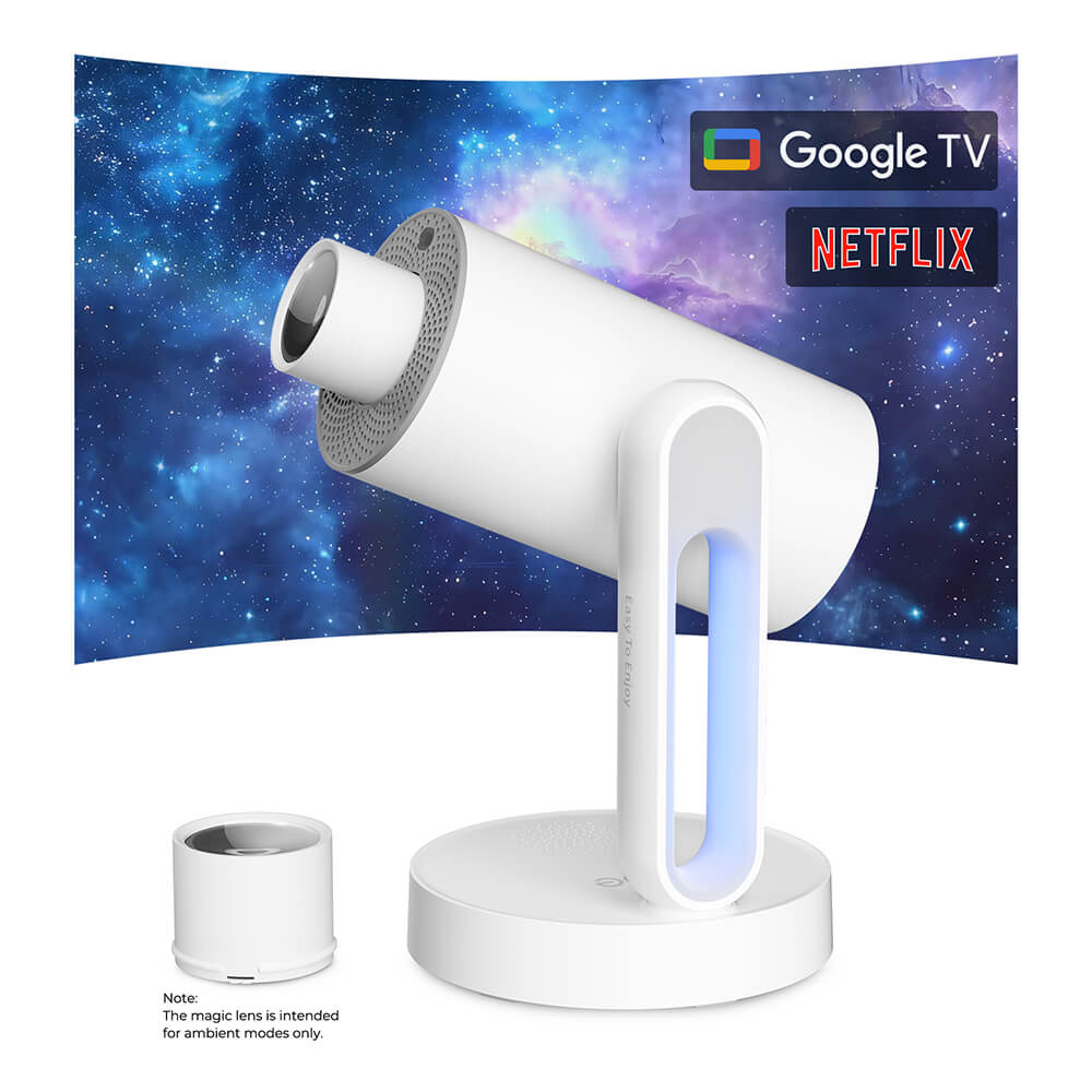ETOE Starfish Plus Projector with Built-in Google TV, 140° Rotation, Automatic Screen Adjustment and Touch Night Light