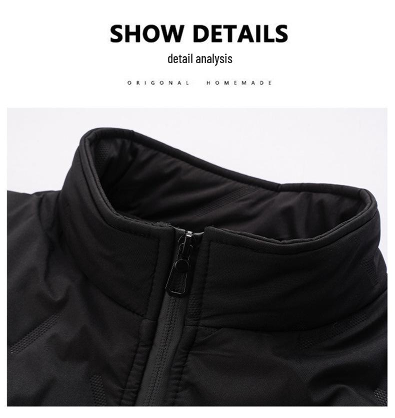 Men's Autumn Winter Stand Collar Warm Cotton Vest: Sleeveless, Plus Size, Casual Jacket