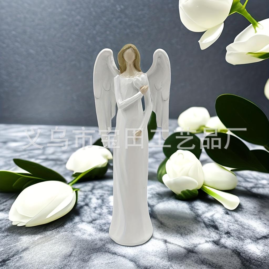 Statua Angelo Custode dell'Amore Bianco, Scultura Angelo dell'Amore e della Preghiera, Scultura Regalo di Incoraggiamento