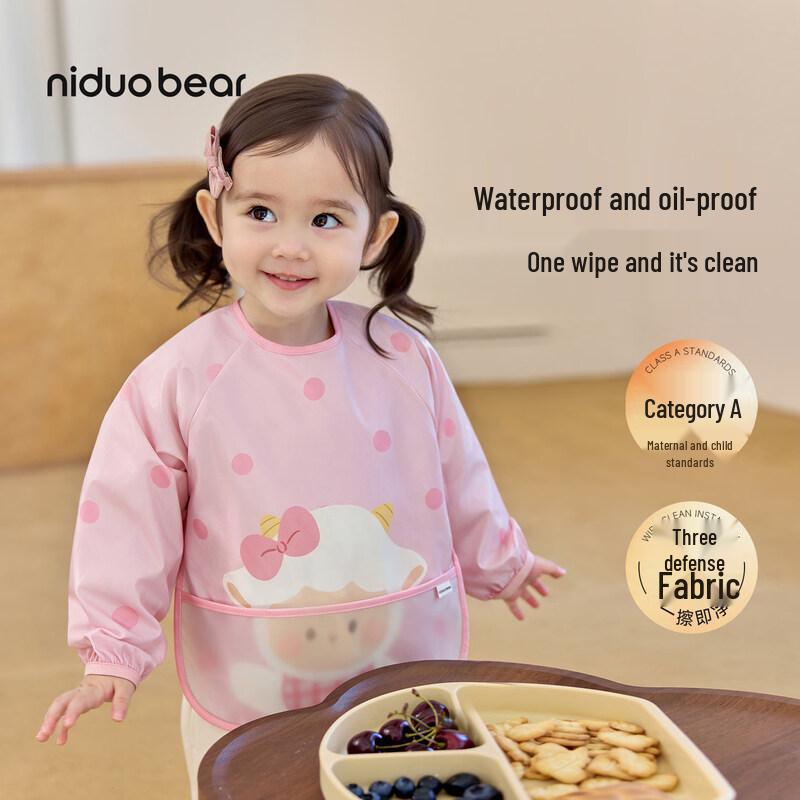 Nidoxiong Kids Waterproof Long-Sleeve Smock Bib