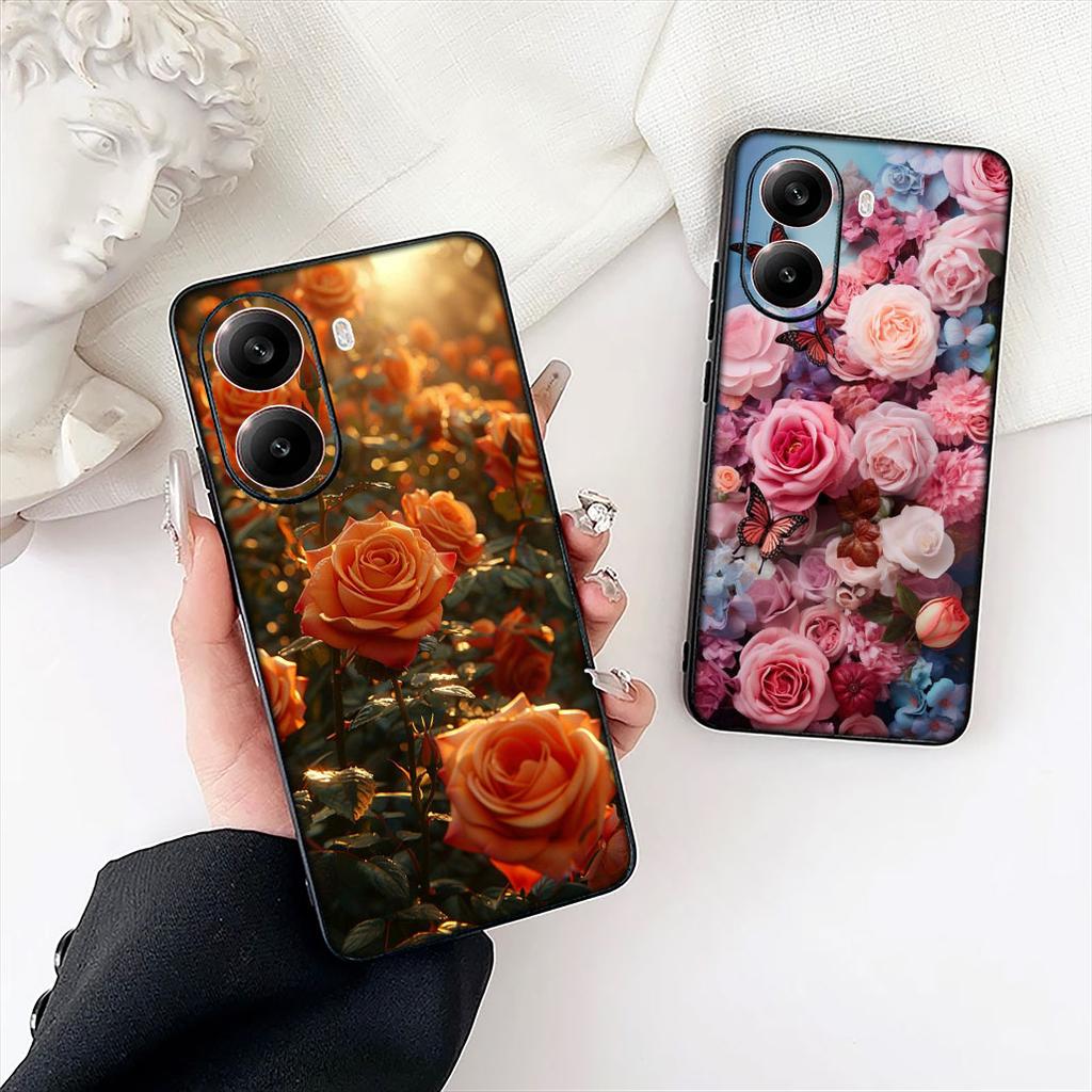 Red Rose Flower Gift Phone Case for Samsung Galaxy Note 20 9 10 S8 S10 Lite S9 Plus A54 A53 A21S S10E A17 Cover Casing