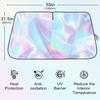 Iridescent Sun Shade for Car Windshield, Foldable Universal Car Windshield Upgrade Sunshade Enhanced UV Rays Reflective Sun Visor Shade Keeps Vehicle