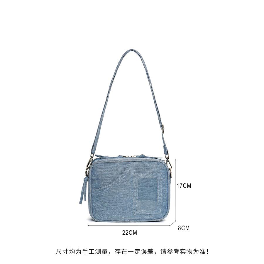 Casual Small Denim Bag for Women Transparent Ita Bag Y2k Harajuku Artistic Bags for Daily Shopping Versatile Canvas Tote Bag Sac