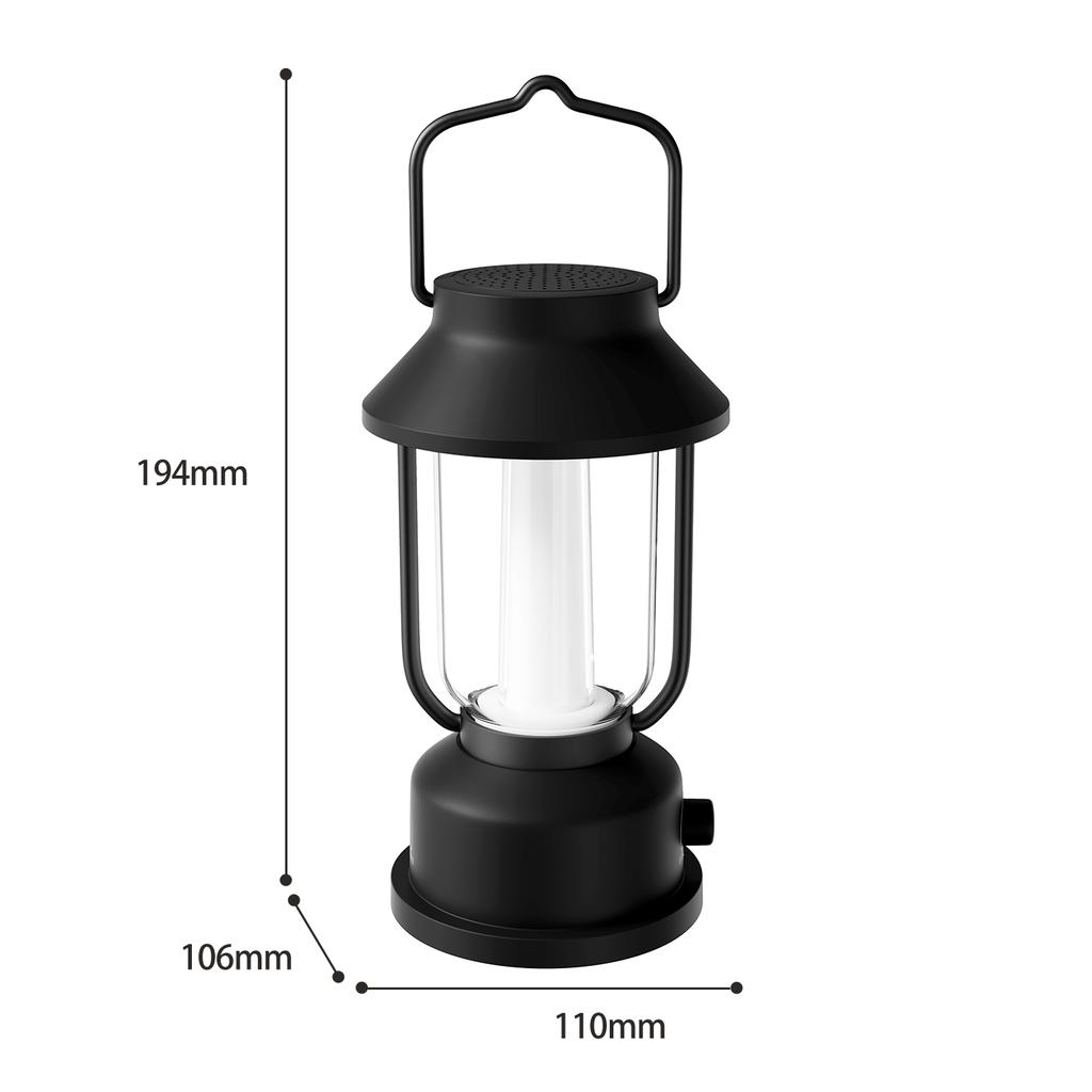 Retro LED Camping Lantern Rechargeable 2000mAh Hanging Tent Lights RGB Lighting Bluetooth Speaker Indoor Outdoor Hiking