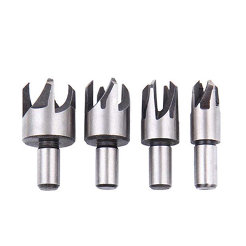 Titanium-Plated Hex Handle Cork Drill & Countersink Bit Set