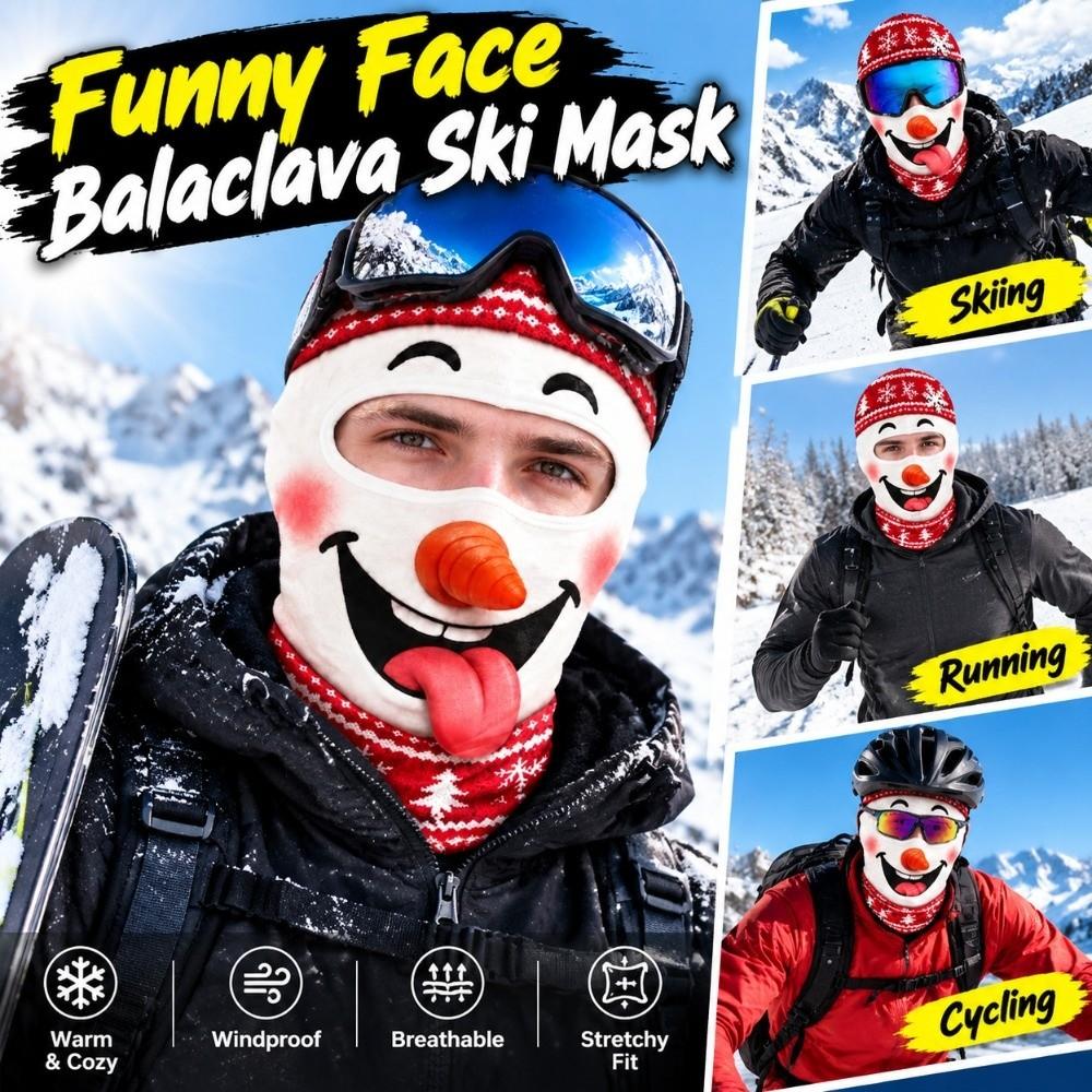 Windproof Funny Face Balaclava Ski Mask 3D Printed Balaclava Face Cover Ski Mask  Winter Outdoor