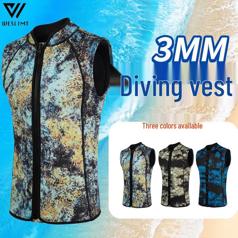 3MM Men's Warm Wetsuit Vest for Snorkeling, Surfing, Fishing, Diving, and Jellyfish Protection