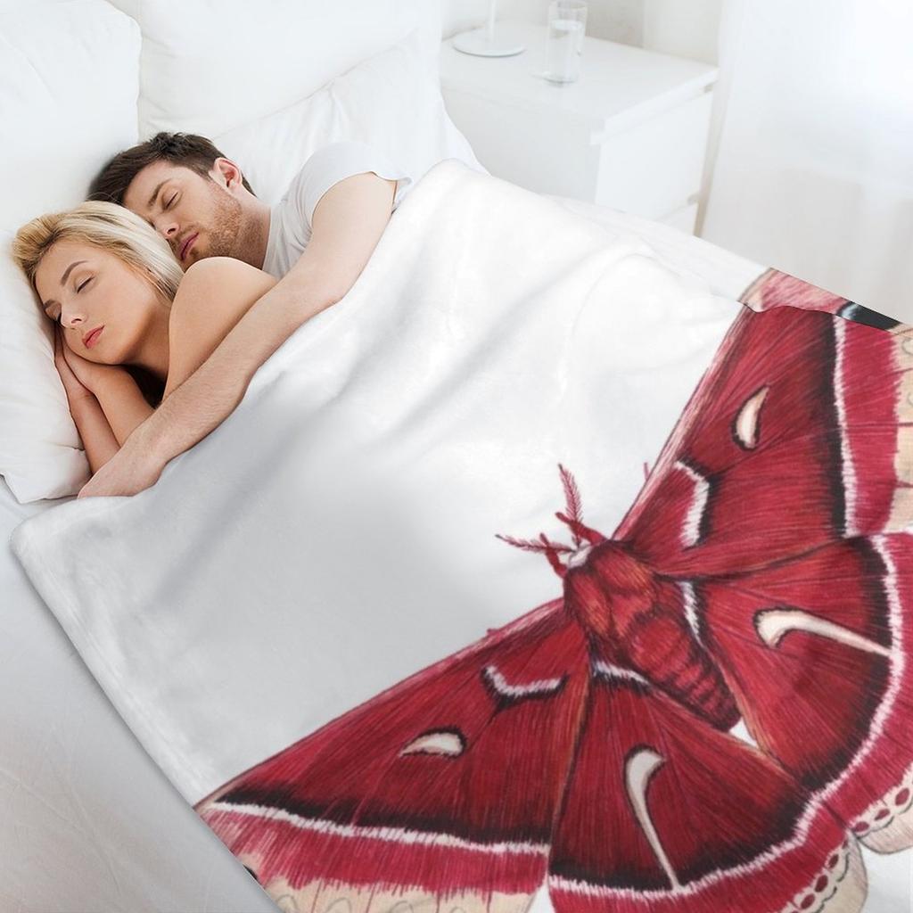 Ceanothus Silkmoth (Hyalophora Euryalus) Throw Blanket Christmas Gifts Polar Beautifuls Blankets