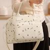 Corduroy Portable Food Pouch Large Capacity Handbag Lunch Bento Bag for Kids Teen Adults Work School Picnic Travel