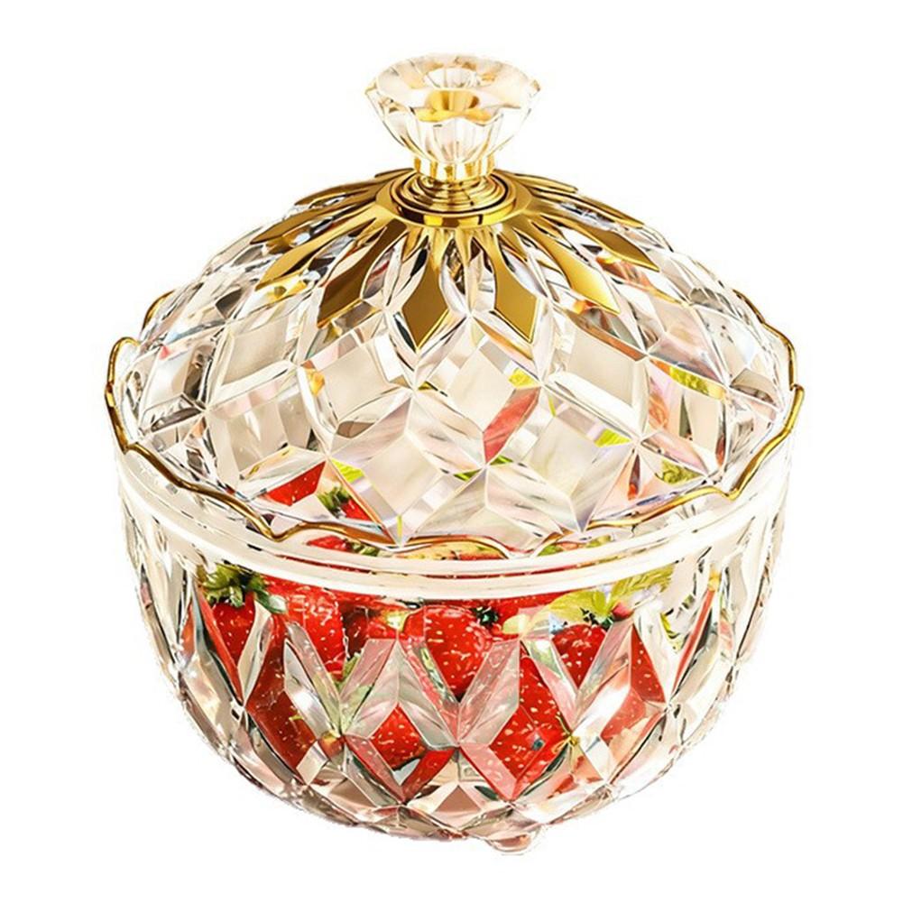 Sealed Lid Glass Candy Jar Raised Handle Fitted Lid