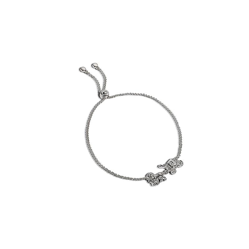 COACH Carriage Pattern Slide Bracelet Women s Silver