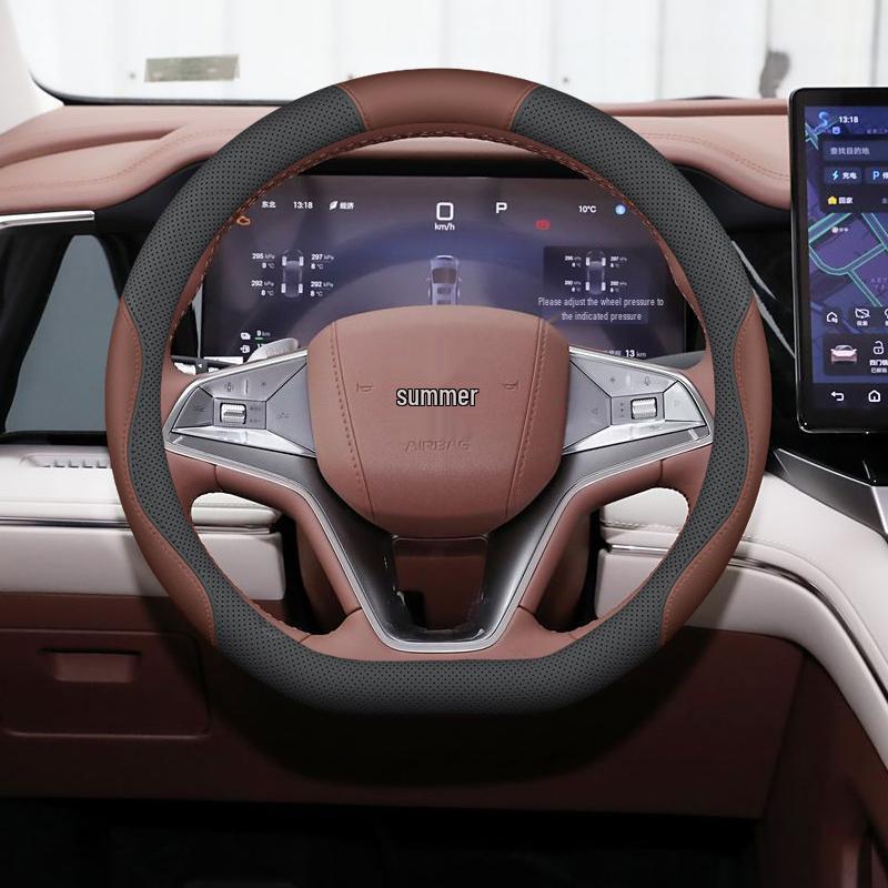 BYD Xia Steering Wheel Cover: 25 Models, Anti-Slip, Odor-Free, Hand-Sewn Leather Interior Upgrade
