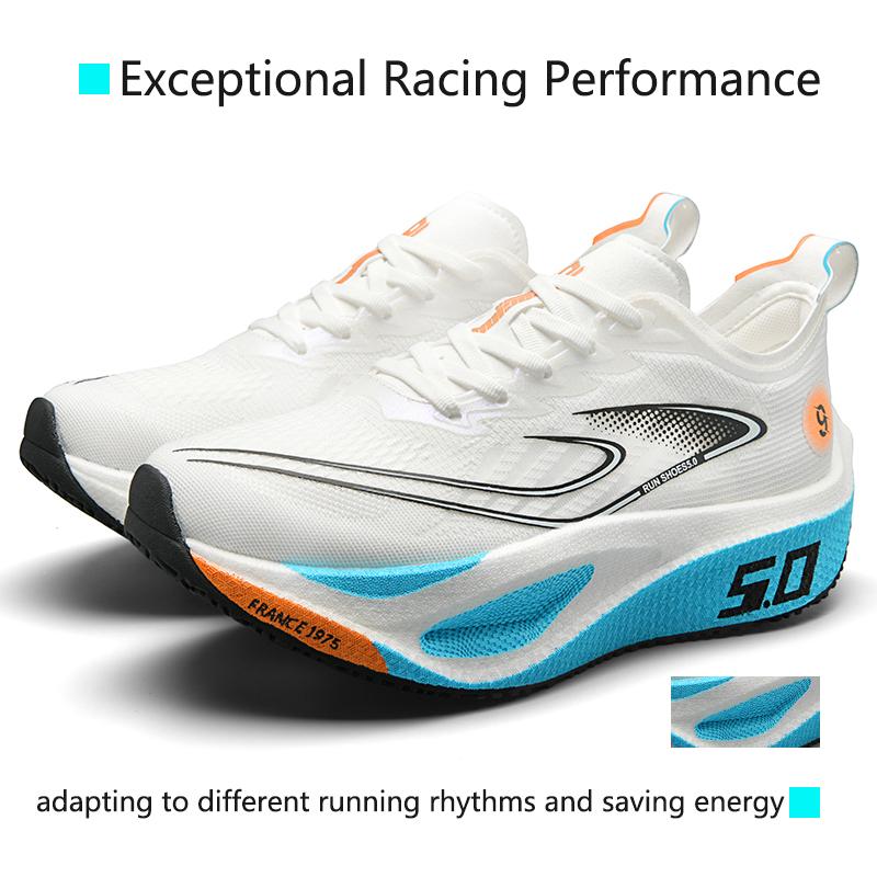 Unisex Full Carbon Plate Running Shoes Professional Marathon Racing Lightweight Bounce Cushion Breathable Sports Sneakers