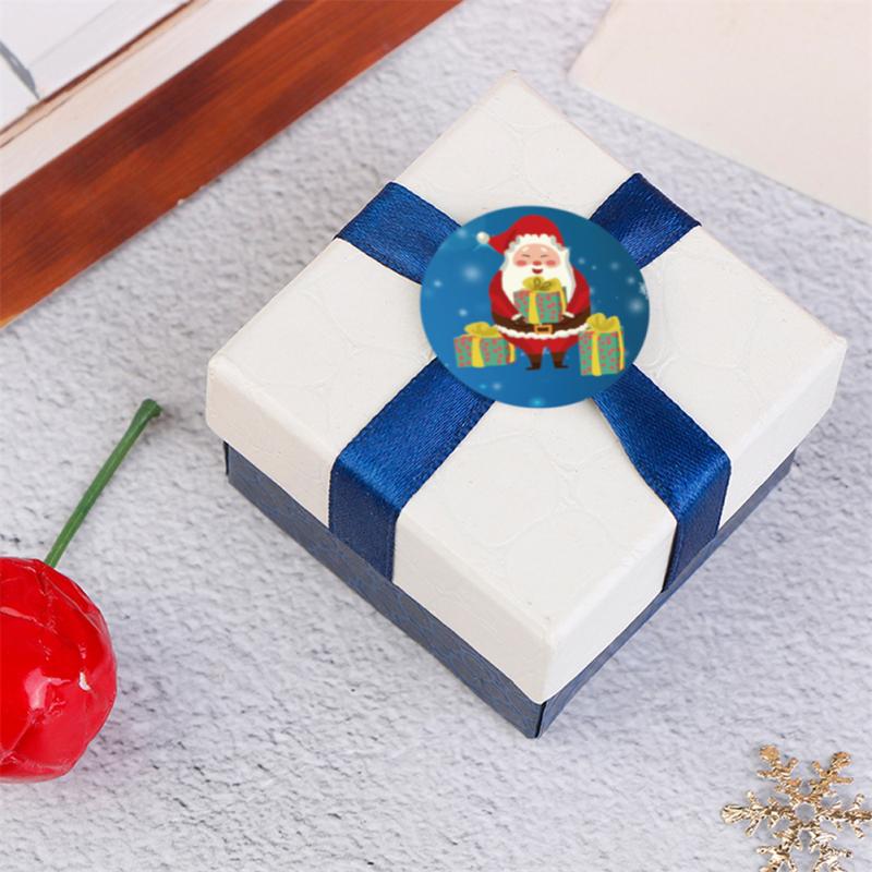 500pcs/roll 1-inch/25mm Christmas Self-adhesive Stickers Holiday Gift Sealing Label Decoration