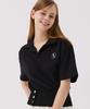 AWESOME STUDIO Button Detail Collared Short Sleeve T-Shirt Black