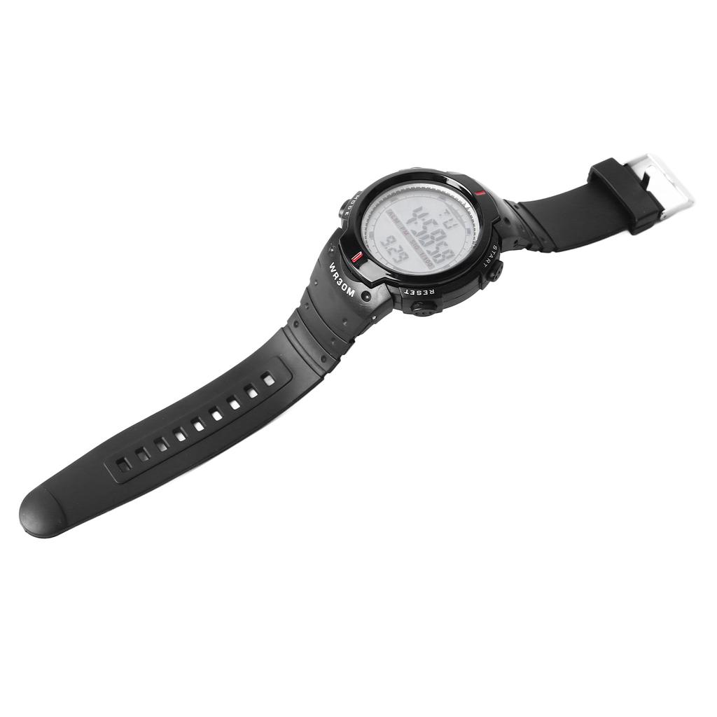 Men Electronic Watch Waterproof Large Screen Night Light Sports Watch for Outdoor Black