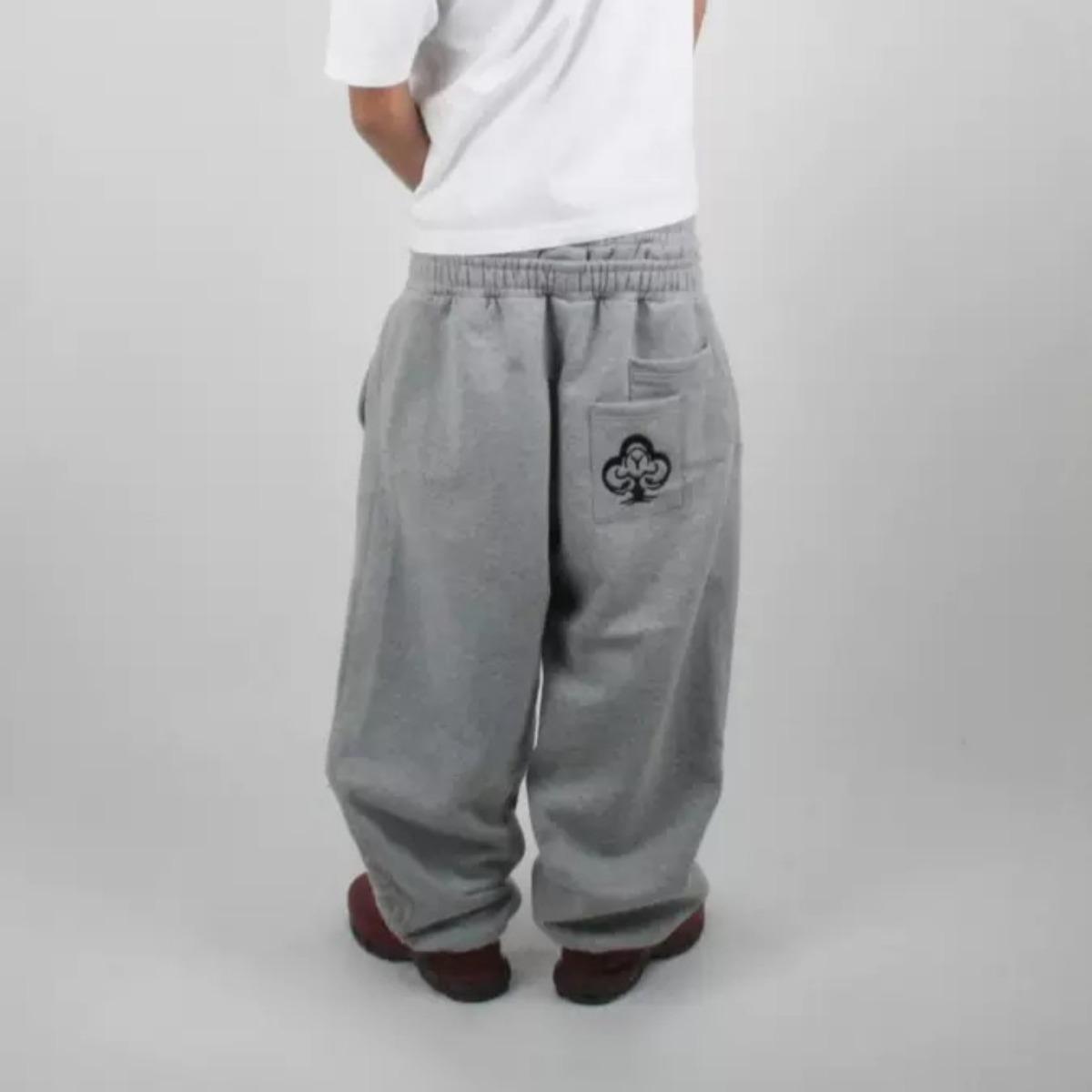 RogueWave Streetwear Y2k Dubbele Taille Jogging Poker Broek Geborduurd Los Stuk Joggingbroek Heren en Dames Gothic Hip Hop Casual Broek M