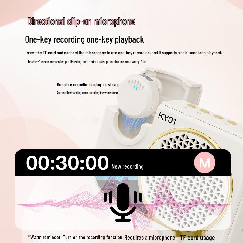 Portable Bluetooth Speaker & Lightweight Wireless Microphone for Teachers & Musicians