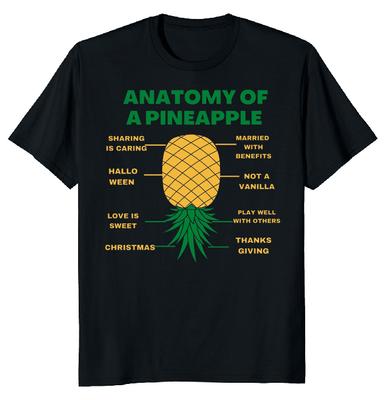 Anatomie ananasu Vánoční unisexové tričko