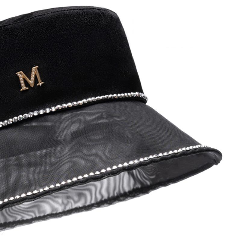 Pearl Fisherman Hat Women's Mesh Big Riding Spring Summer Sunshade Sunscreen Beach Basin Hat