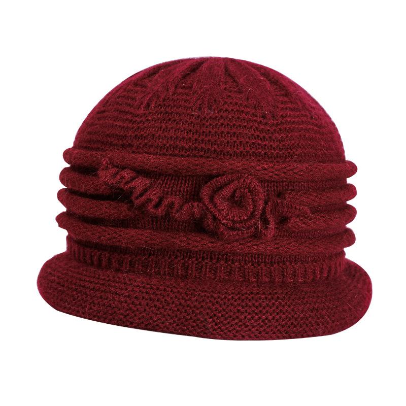 Winter new fashion warm adult hat outdoor cold simple rabbit hair blend knitted hat elegant women's hat
