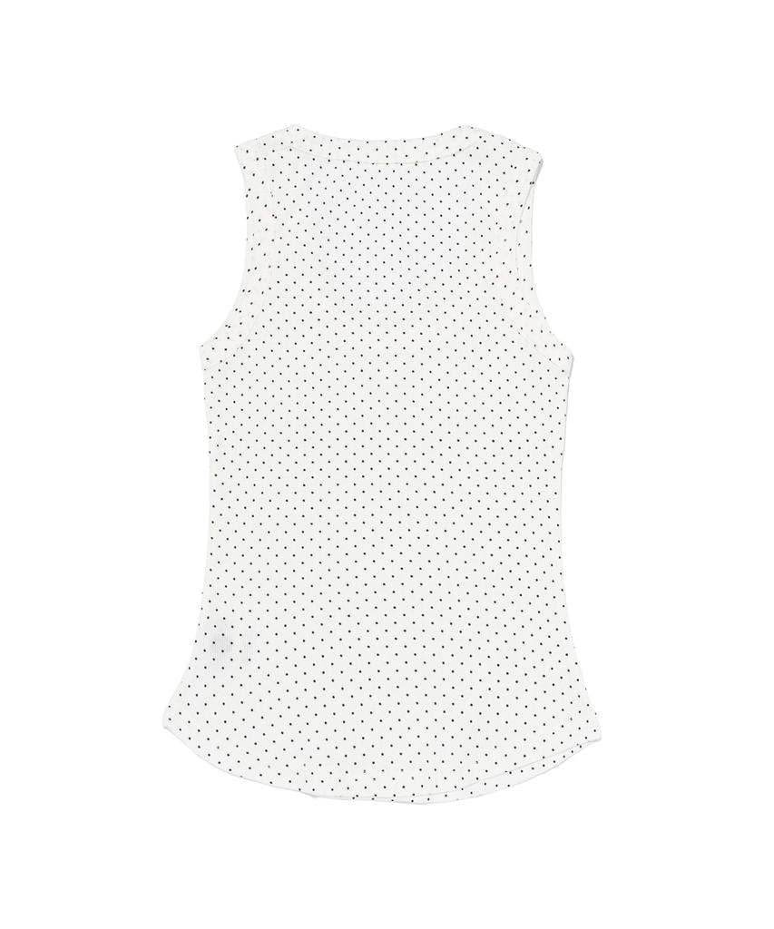 SEOUL APPAREL Dot Round Sleeveless (White)