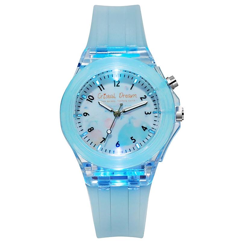 Silicone Durable Children's Quartz Watch with Light, Digital Display