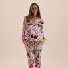 [Crayfish] Autumn new printed pajamas women's long-sleeved pure cotton pajamas women's lapel thin loungewear