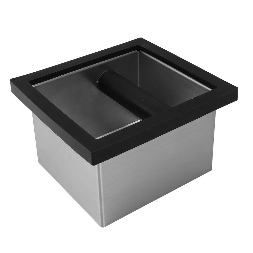 Coffee Knock Box Bottomless Stainless Steel Coffee Ground Knock Bin for Home Cafe Restaurant