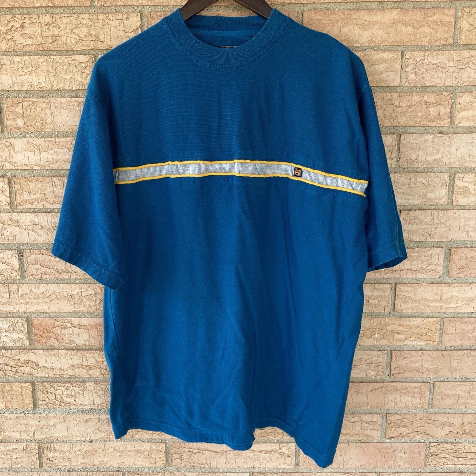 y2k skate Dr. Lucky s Apparel #9 dl piped single stripe t-shirt sz XL micro knit S
