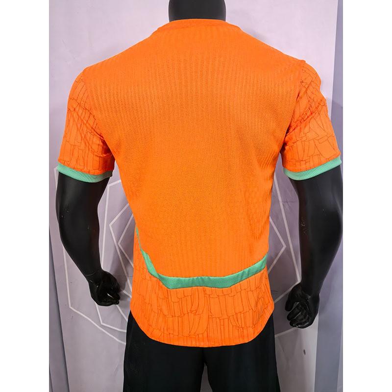 Mens Ivory Coast National Team Home Jersey Orange Short Sleeve Football Shirt Sportswear