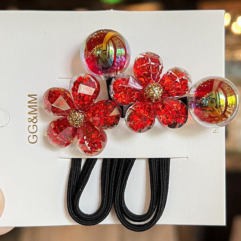 2PCS New Lovely Red Butterfly Girls Elastic Hair Bands Hair Accessories Children Hair Ties Baby Headwear