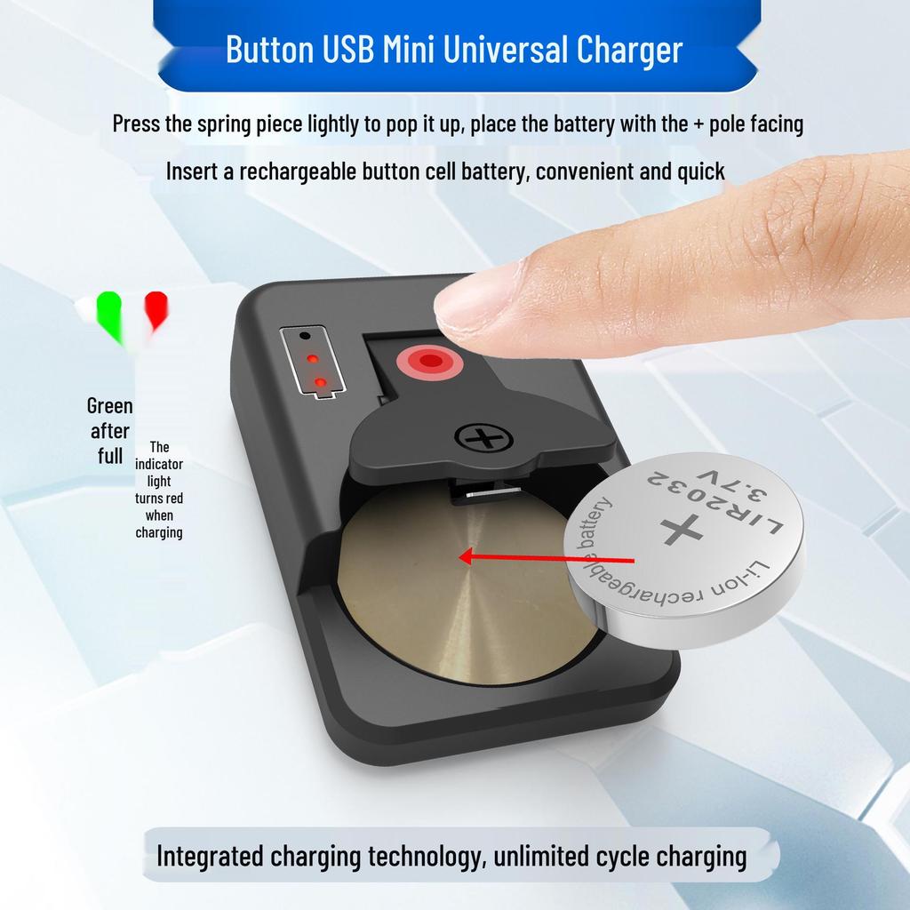 Universal Button Battery Charger for LIR2032/1632/2450 4.2V