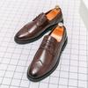 Men's Business Leather Shoes Large Size New Men's Block Carved British Style Wedding Groom Shoes Dinner Shoes