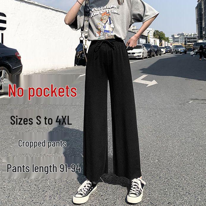 

2026 Women s Korean Style Wide-Leg Pants - Casual, Loose, Floor-Length Drape for Spring/Summer 2XL 135-150 lbs