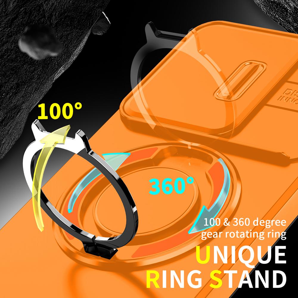 KEYSION 360° drehbarer Ringständer Handyhülle für VIVO V60 5G Schiebkamera-Schutz Magnetische stoßfeste Rückseite für VIVO V60