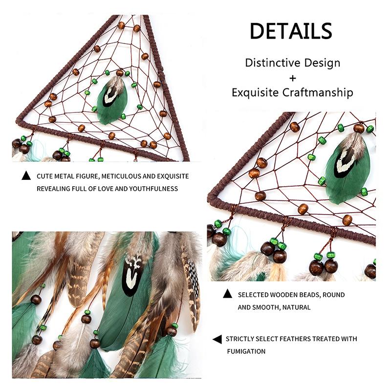 Handmade Boho Dream Catcher Triangle Wind Chimes Wall Hangings For Living Room Bedroom Birthday Christmas Gifts Home Decorations