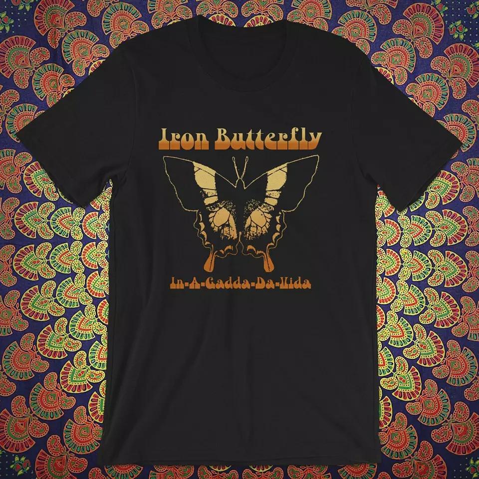 Iron Butterfly In a Gadda Da Vida Men s Black T-Shirt Unisex Tee Unisex T-Shirt XXXXL