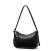 Genuine cowhide leather black women's single-shoulder underarm bag, a small storage bag for mobile phones