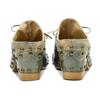 Johnature Genuine Leather Retro Outside Slippers Riveted Thick Heeled High Heels Slides Sandals Women Shoes