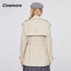 CINEMORE NEW Trench coat women's autumn 2021 solid color Casual Turn-down Collar Double Breasted Trench Women's outerwear 92278