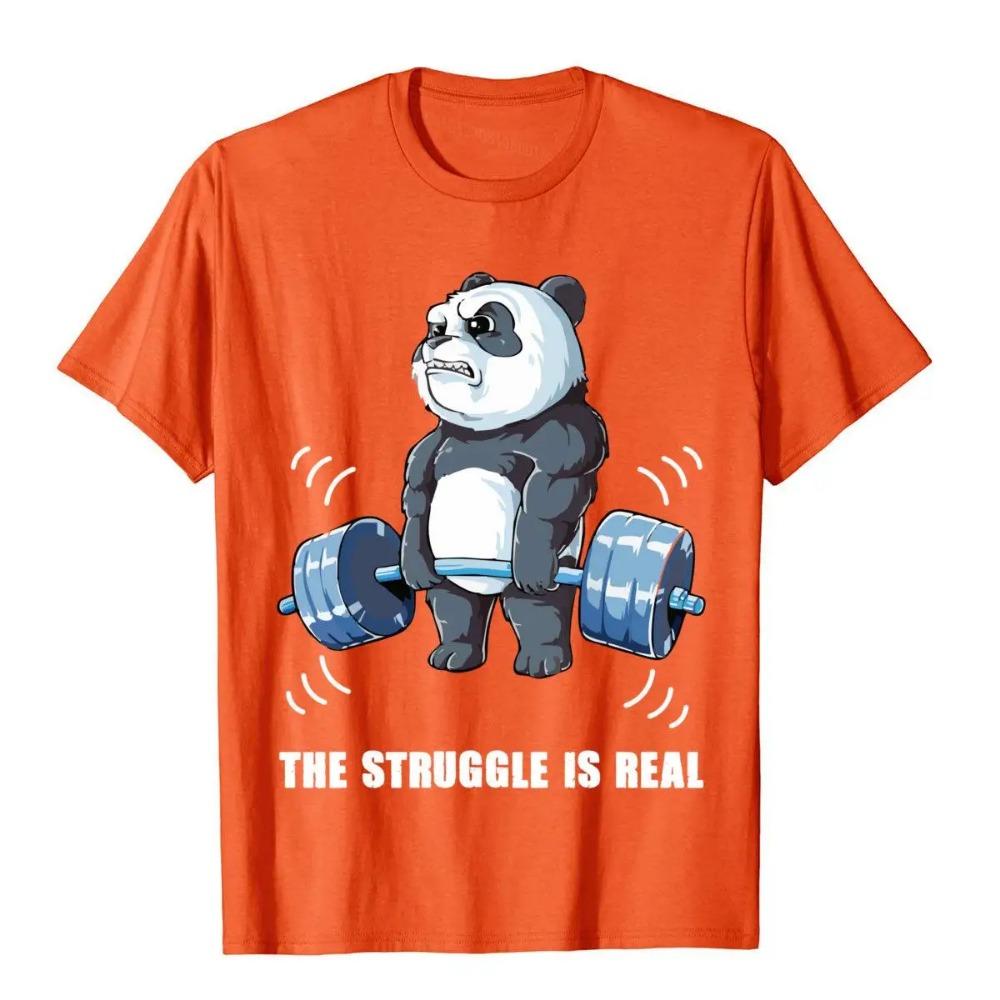 The Struggle Is Real Panda Funny Sweatshirt Beach Cotton Men Tops Tees Preppy Style Wholesale T Shirts Kawaii