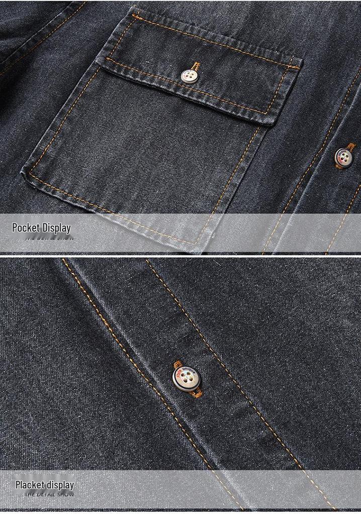 Men's Plus Size Casual Denim Jacket - Versatile Trend for Spring & Autumn