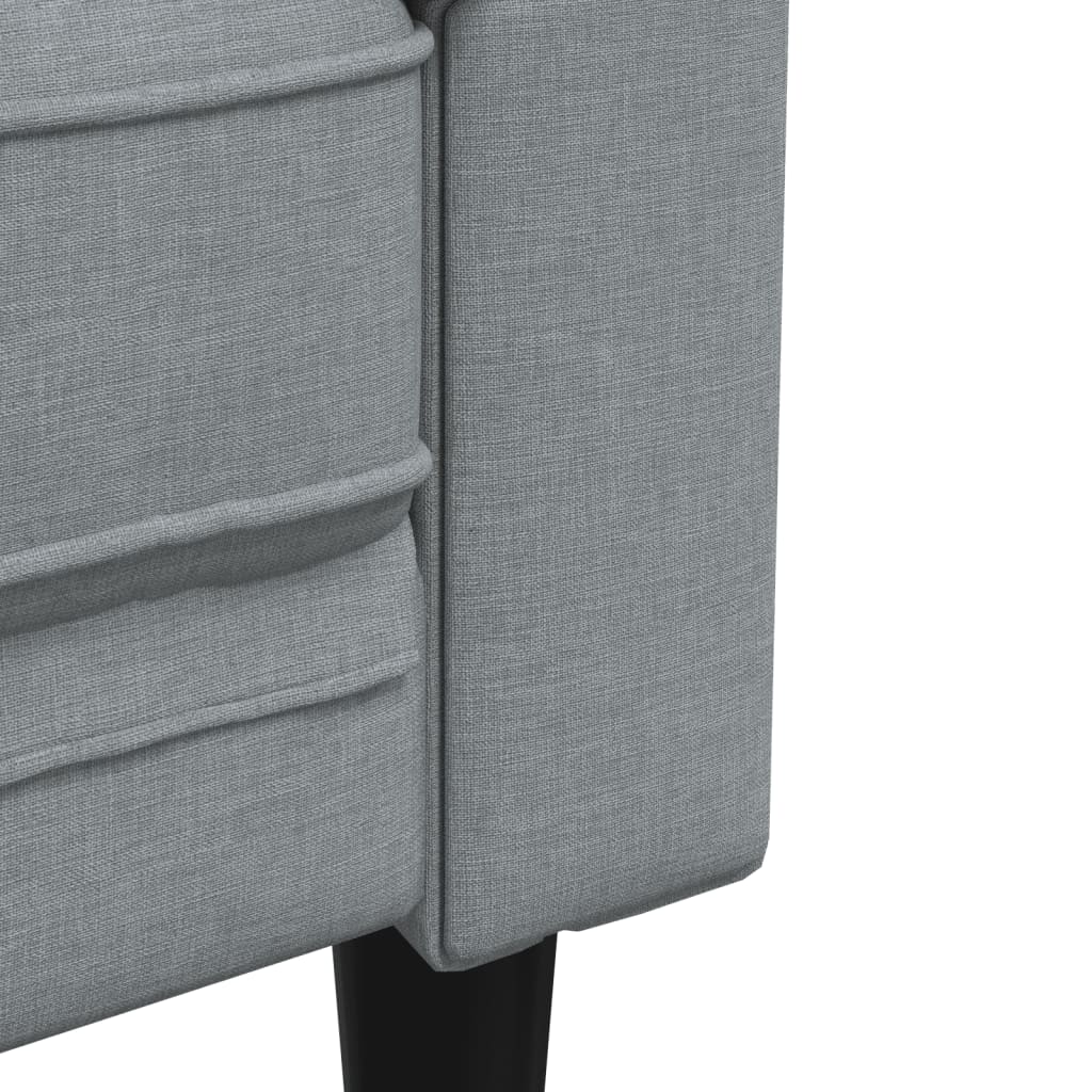 Vidaxl 3-Cz. Living Room Set, Light Grey, Upholstered In Fabric