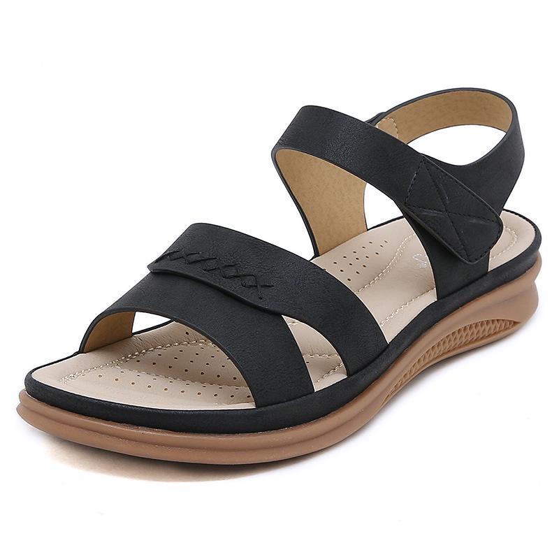 Z637-4 Retro Wedge Heel Sandals: 2025 European & American Lightweight Casual Plus Size Women's Sandals