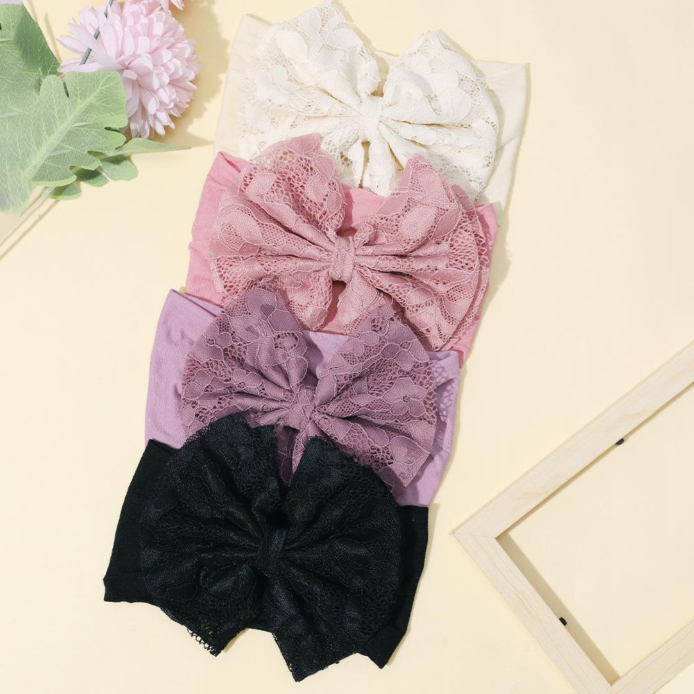 Children's Hair Accessories Lace Bow Wide Headband Baby Fontanelle Headband Baby Headband