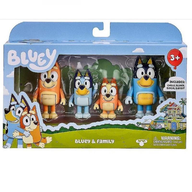 Action Toy Figures Bluey Bingo Family Doll Toys Made of High Quality Abs Material 4pcs