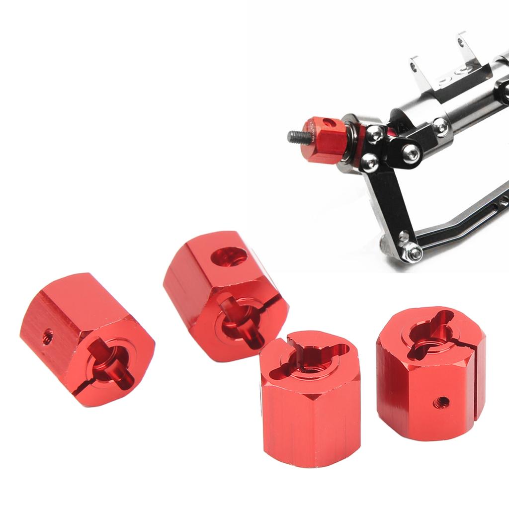 4PCS 12mm Hex Adapter Aluminum Alloy 12mm Wheel Hex Hub Drive Adapters for   SCX10 90046 for D90 1Celsius10 RC Car